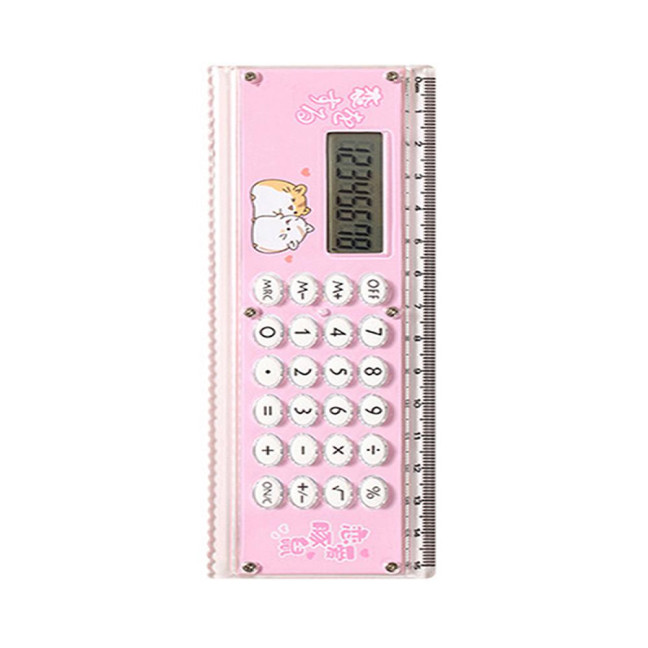 Ruler Calculator Multifunctional Large Display Screen Stationery 8 Digits Handheld Calculator for School
