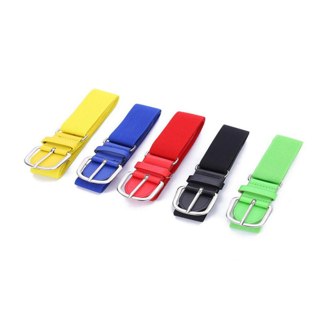 Adult Baseball Belt Elastic Band Adjustable Length Imitation Leather Baseball Softball Belt Unisex Vibrant Color Waistband