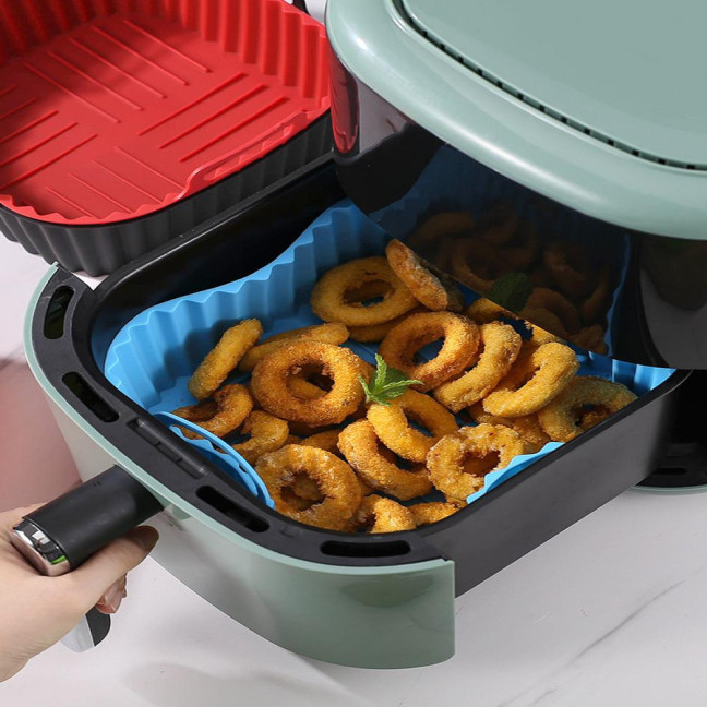 Silicone Air Fryer Basket Tray Square Reusable Silicone Pot for 7QT Air Fryer BPA-Free Steamer Oven Liner Easy Clean Air Fryer Accessory with Handles Silicone Air Fryer Basket Tray Square Reusable Silicone Pot for 7QT Air Fryer BPA-Free Steamer Oven Liner Easy Clean Air Fryer Accessory with Handles