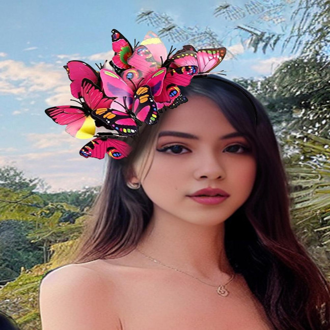 Colorful Butterflies Hair Hoop Girl Headband Crown Adjustable Tea Party Halloween Costume Adult Kid Headpiece Colorful Butterflies Hair Hoop Girl Headband Crown Adjustable Tea Party Halloween Costume Adult Kid Headpiece