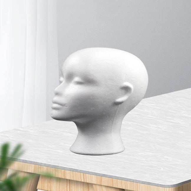 Foam Wig Head Tall Female Mannequin Hairpieces Display Holder Hats Sunglasses Headphone Headwear Stand Cosmetics Model Head Prop