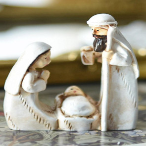 Christmas Nativity Ornament Resin Holy Family Figurine Mantel Shelf Tabletop Decoration Holiday Gift for Christians