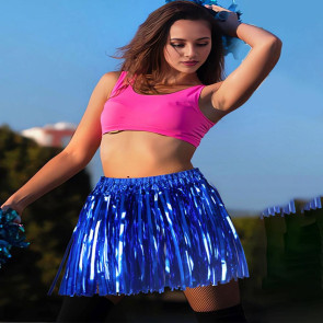 Hawaii Skirt Elastic Mid-rise Adults Kids Mini Skirt Rain Fringe Tassels Adjustable Curtain Bright Colors Beach Dance Skirt