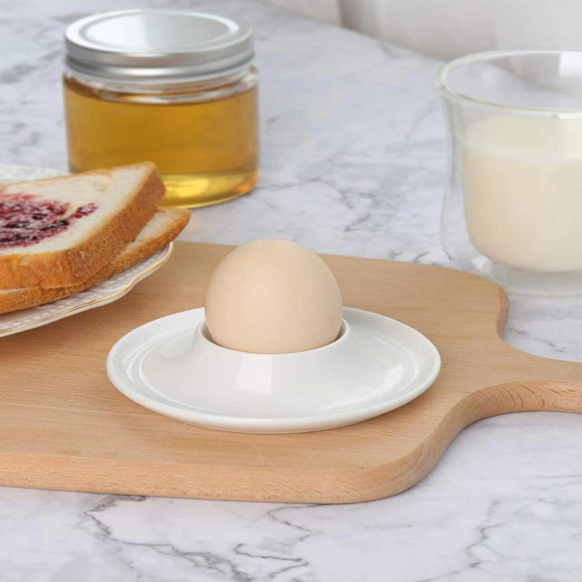 4/6Pcs White Egg Cups Food Grade BPA Free High Durability Compact Size Portable Boiled Egg Holders Set