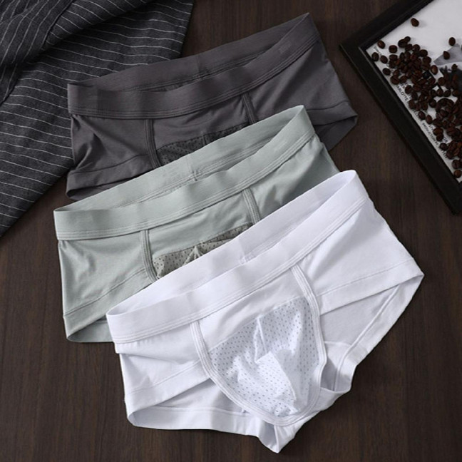 Men Briefs Modal Fabric High Elasticity Breathable Underwear U-Convex Mid-Waist Design Panties Daily Wear