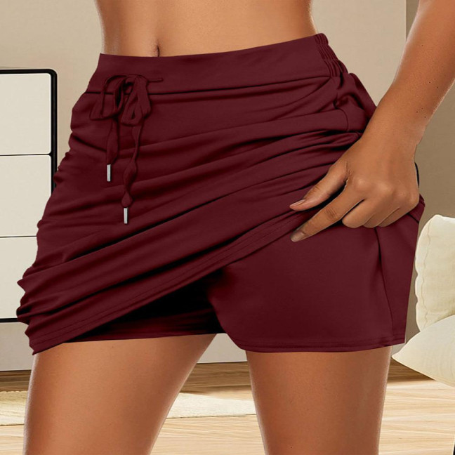 Women Golf Tennis Skort with Inner Shorts High Waist Wide Waistband Solid Color Athletic Skirt Sports Daily Wear Women Golf Tennis Skort with Inner Shorts High Waist Wide Waistband Solid Color Athletic Skirt Sports Daily Wear