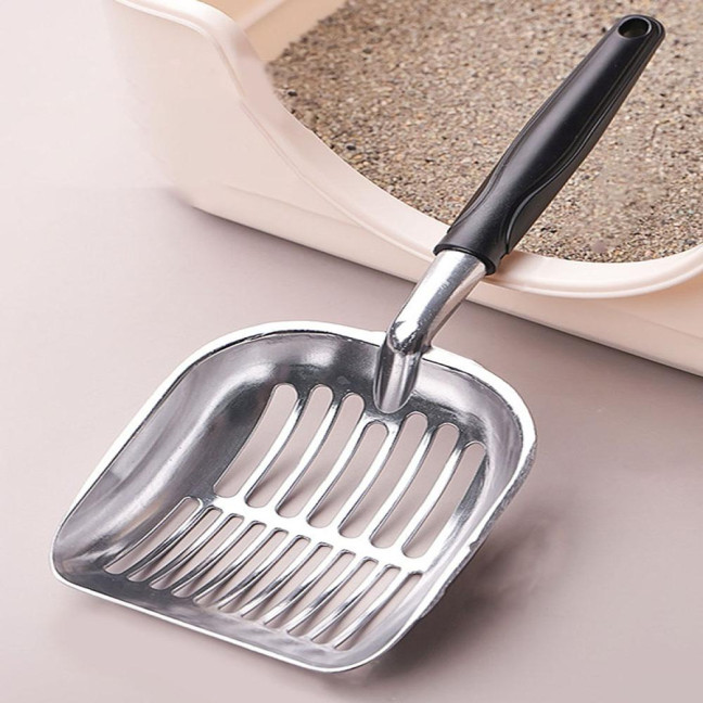 Cat Litter Scoop Metal Cat Litter Scooper Long Handle Alloy Pet Poop Sifting Shovel Cat Pooper Sifter Cleaning Supplies