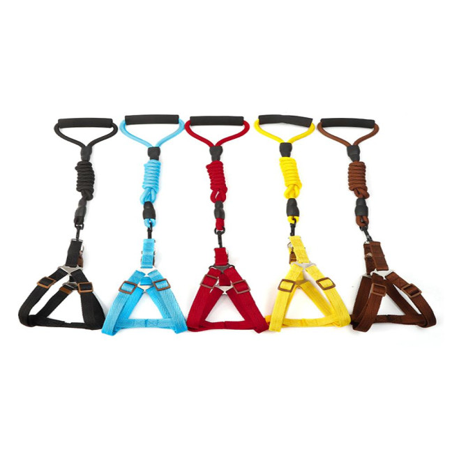Dog Harness with Leash Dog Training Vest Lead Rope with Soft Padded Handle Pet Traction Supplies for Small And Medium Dogs Cats