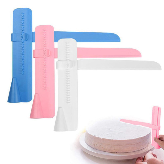 Adjustable Cake Smoother Scraper Fondant Spatula Cake Edges Smoother Food-Grade Cakes Pastry Spatula Cream Leveling Device Adjustable Cake Smoother Scraper Fondant Spatula Cake Edges Smoother Food-Grade Cakes Pastry Spatula Cream Leveling Device