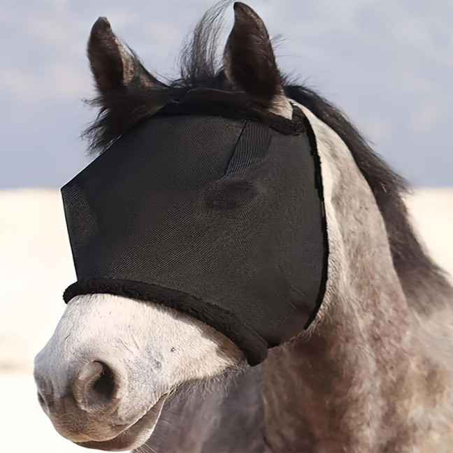 Horse Fly Face Guard Half Face UV Protection Cover from Summer Insect Pest Adjustable Breathable Mesh Coverage for Horse