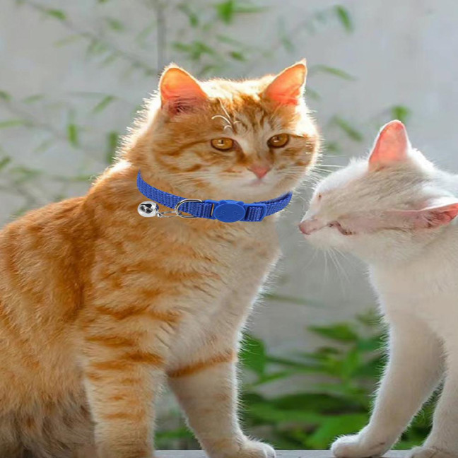 Cat Collar with Bell Soft Cat Safety Collar with Quick Release Buckle Adjustable Nylon Collar for Cats Puppy
