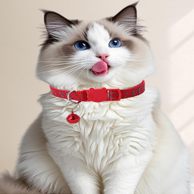Cat Collar Adjustable Pet Collar with Bell And Safety Release Buckle Star Moon Print Breakaway Nylon Collar for Kitten Cats Cat Collar Adjustable Pet Collar with Bell And Safety Release Buckle Star Moon Print Breakaway Nylon Collar for Kitten Cats