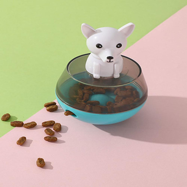Interactive Dog Treat Dispensing Puzzle Toy Rolling Ball Tumble Food Leaking Pet Slow Feeder with Cartoon Figurine for Cats And Dogs