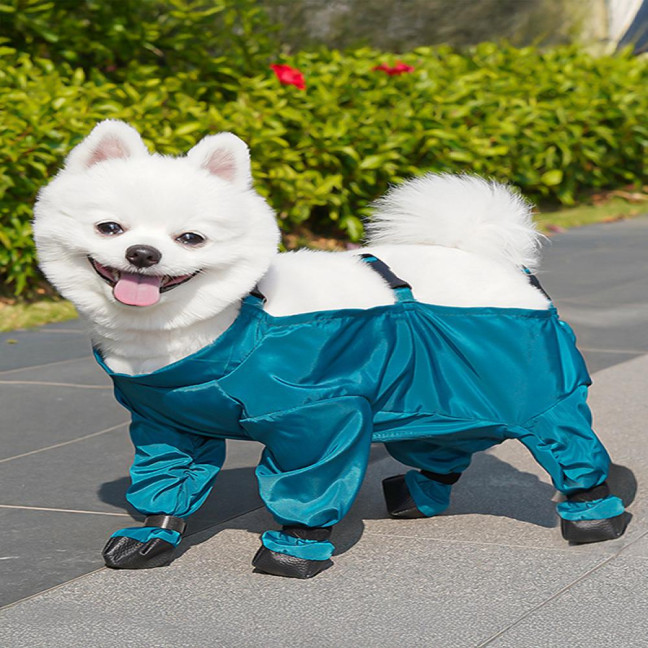 Waterproof Dog Rain Boots Pet Suspender Boots Belly Paw Protector for Small Medium Puppy Rain Snow Pants Dog Leggings for Outdoor Walking