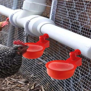 16 Pcs Automatic Chicken Water Cup Plastic Chicken Watering System Poultry Water Feeder Cup for Chicken Duck Goose Turkey