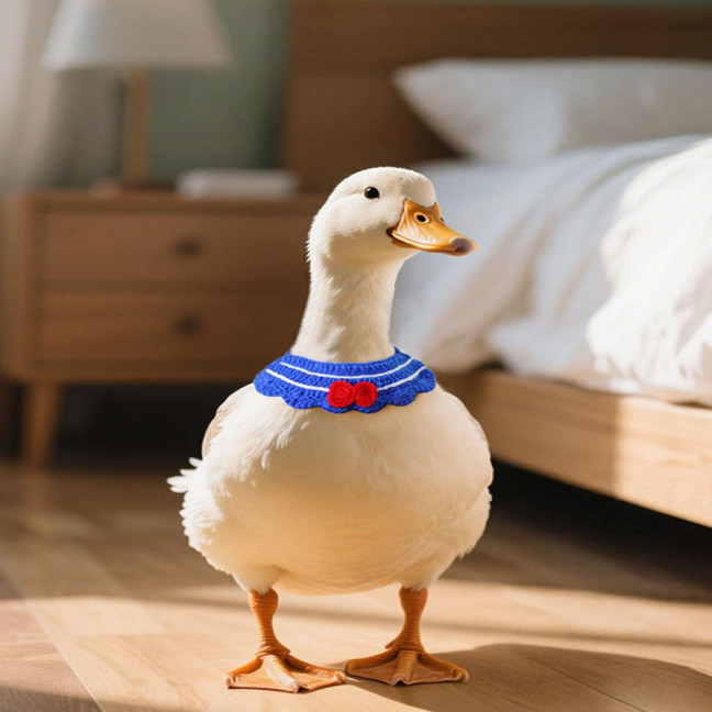 Knitted Pet Collar Tie Adjustable Handmade Small Animals Collar Strap for Chicken Duck Goose Parrot Rabbits