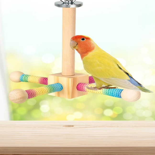 Spinning Birds Stand Perch Toy 360-degree Rotating Wooden Interactive Parrot Exercise Wheel Perch Toy Cage Accessory for Parakeets Budgies Lovebirds Finch Conures Spinning Birds Stand Perch Toy 360-degree Rotating Wooden Interactive Parrot Exercise Wheel Perch Toy Cage Accessory for Parakeets Budgies Lovebirds Finch Conures