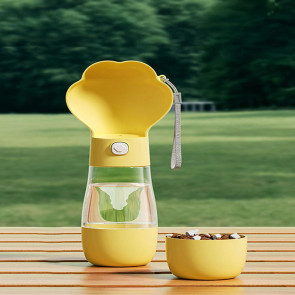 400ml Dog Water Bottle with Food Container Portable Travel Puppy Water Bowl Leak Proof Dog Water Dispenser for Outdoor Walking Hiking