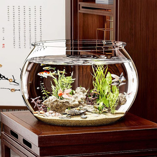 Plastic Fish Bowls Round Clear Goldfish Bowl Multi-functional Aquarium Hydroponic Planter Floral Container for Table Centerpiece Home Decor