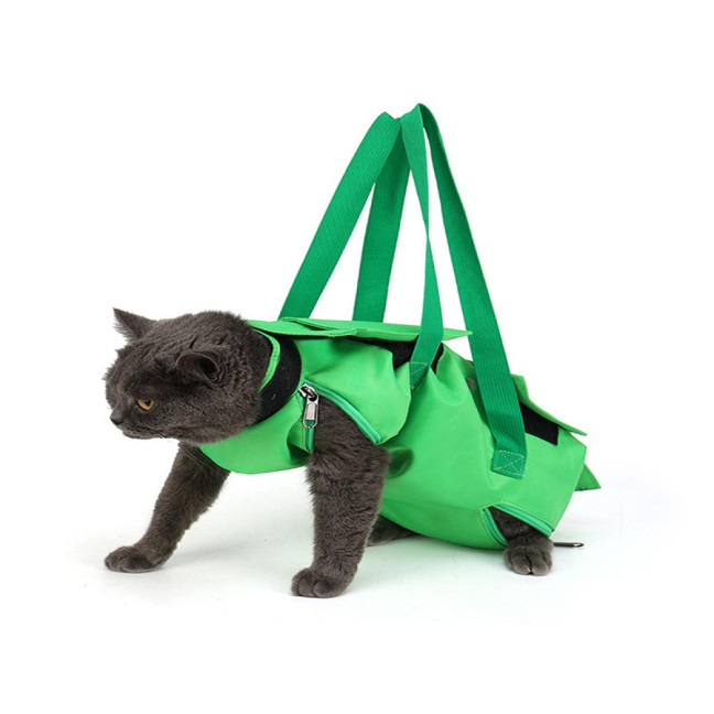 Cat Pouch Carrier Backpack Adjustable Pet Travel Sling Bag with Storage Pocket for Grooming Vet Visits Medication Administration Dental Care Nail Trimming