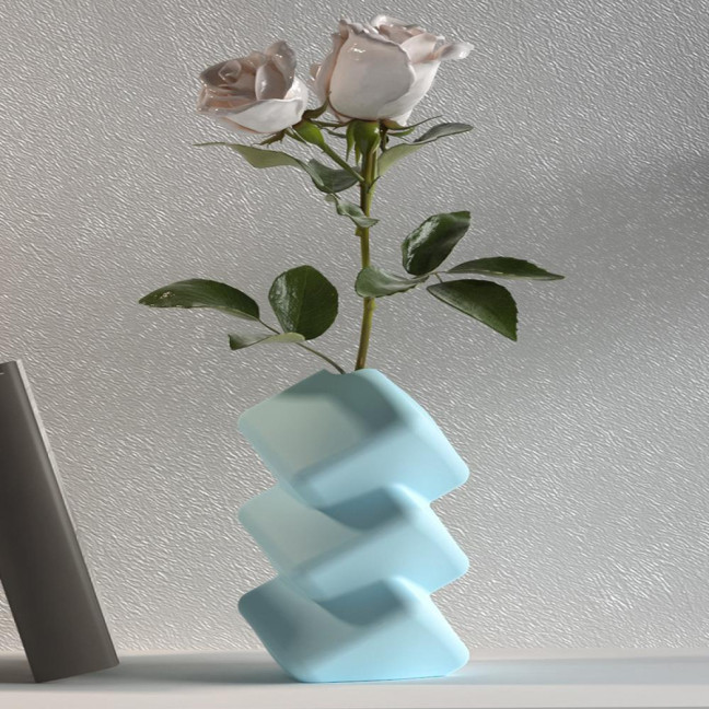 1 Set DIY Flower Vase Silicone Mold Handmade Stacking Cube Decorative Vase Epoxy Resin Casting Mold Vase Crafts Making Gypsum Cement Mold 