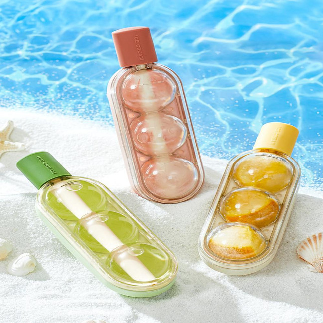 3Pcs Creative Popsicle Ice Mold with Straw Haws Shape Ice Cream Mold Refrigerator Ice Cube Tray for Homemade DIY Desserts Cocktail 