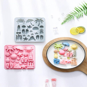 2Pcs Silicone Chocolate Baking Mold Summer Ocean Theme Shell Starfish Conch Jelly Molds Candy Making Supplies