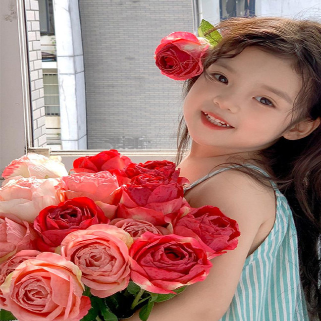 Artificial Roses Long-lasting Faux Silk Flowers Realistic Fake Roses with Flexible Stems for Vase Flower Arrangements Home Wedding Decor 