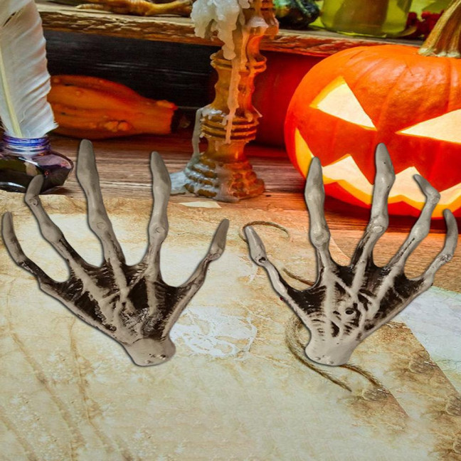 Halloween Skeleton Hands Realistic Plastic Skeleton Human Hands Model for Halloween Themed Party Decoration 