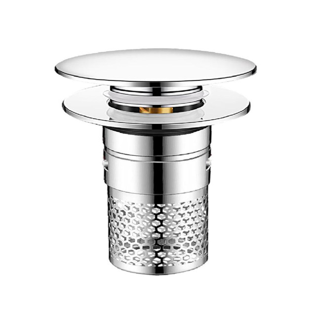 Bathroom Sink Stopper Pop-up Drain Strainer Hair Debris Catcher Sink Strainer with Stainless Steel Strainer Basket for Sink Stopper Replacement
