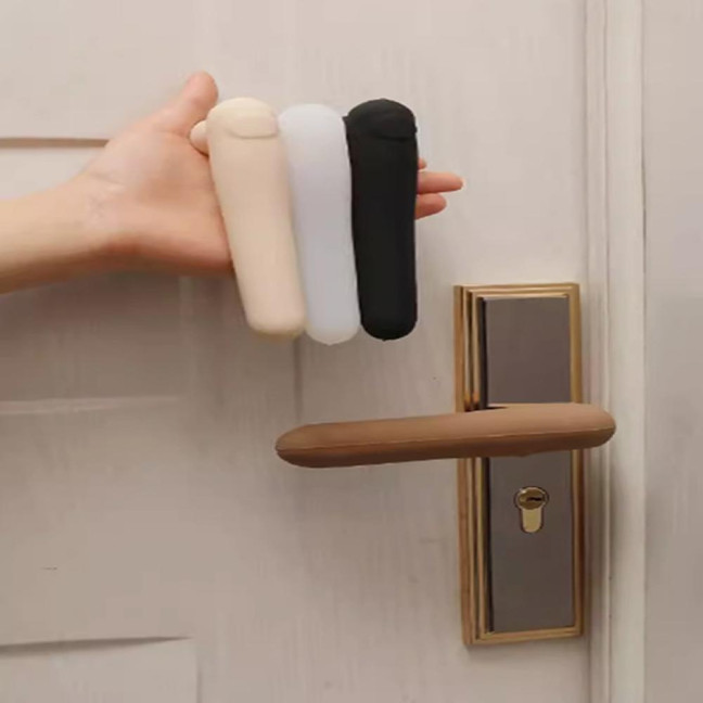 2Pcs Silicone Door Handle Covers Universal Anti-Collision Anti-Static Safety Door Lever Grip Handle Cover Bumper Protectors Cushions 