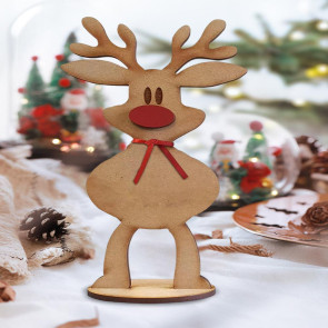Christmas Freestanding Reindeer Holiday Wooden Standing Reindeer Tabletop Decoration for Xmas Dinner Table Decor 