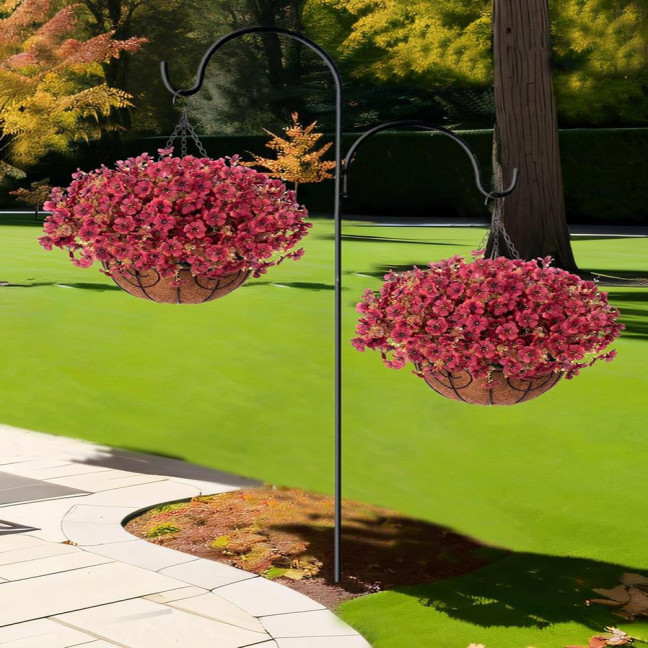 Fall Artificial Violet Flower UV Resistant Fake Silk Flower Home Halloween Harvest Festival Table Centerpiece Indoor Outdoor Faux Bloom Decoration 