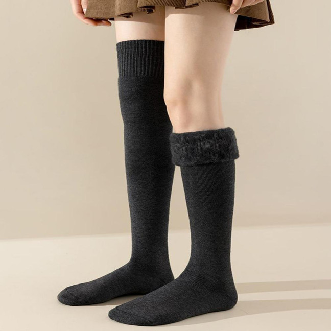 Women's Socks Winter Warm Long Stockings Thick Thermal Elastic Stockings Breathable Thicken Casual Knee High Socks for Daily Wear And Matching