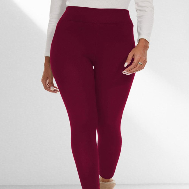 Women Leggings Solid Color High Waist Plush Lining Thickened Warm Pants Tight Fit Cold Weather Leggings Women Leggings Solid Color High Waist Plush Lining Thickened Warm Pants Tight Fit Cold Weather Leggings