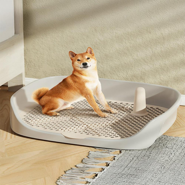 Pet Dog Toilet Portable Pet Lavatory with Protection Wall Potty Training Toilet with Grille Litter Box for Cat Puppy Small Medium Dogs