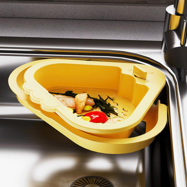 Sink Drain Basket with Fine Mesh Touchless Garbage Disposal Double-Layer Structure Sink Drain Filter Kitchen Tool Sink Drain Basket with Fine Mesh Touchless Garbage Disposal Double-Layer Structure Sink Drain Filter Kitchen Tool