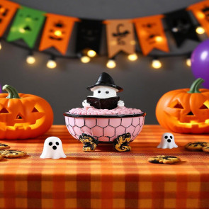 Ghost Bubble Bath Light Halloween Ghost Reading Book Night Light Handmade LED Table Lamp for Bedroom Study Room Bathroom Decor