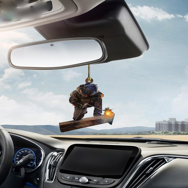 Welder Ornaments for Christmas Tree 2D Flat Welding Ornament Acrylic Christmas Tree Hanging Decoration Gifts for Men Welders