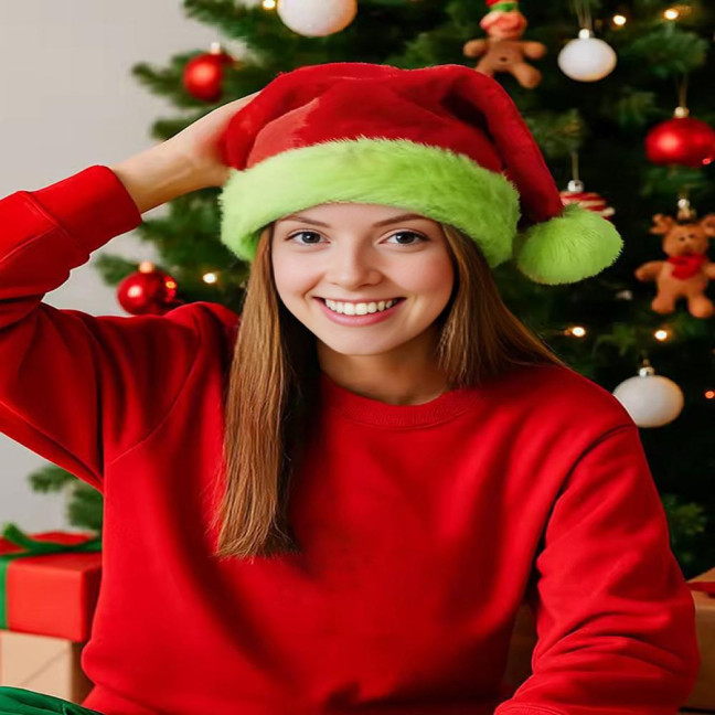 Fluorescent Green Santa Hat Glow-in-The-Dark Christmas Party Hat for Adults Kids Festive Holiday Photo Prop Fluorescent Green Santa Hat Glow-in-The-Dark Christmas Party Hat for Adults Kids Festive Holiday Photo Prop
