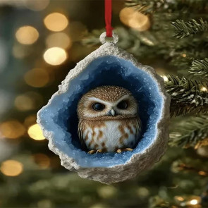 Geode Animal Advent Calendar 2025 24 Days Countdown Calendar with 2D Acrylic Forest Crystal Cave Animals Ornaments for Christmas Tree Decor