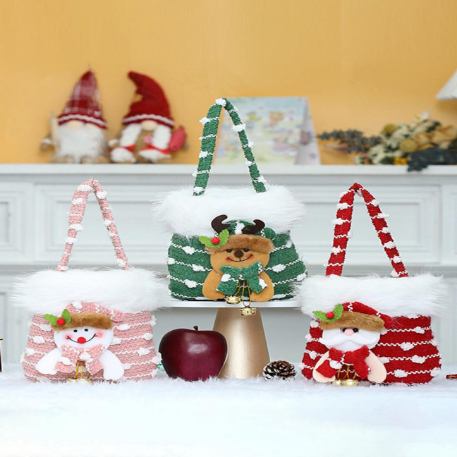 Plush Christmas Small Gift Bag 3D Snowman Santa Doll Fruit Candy Bag Christmas Eve New Year Tote Bag for Xmas Party Supplies Plush Christmas Small Gift Bag 3D Snowman Santa Doll Fruit Candy Bag Christmas Eve New Year Tote Bag for Xmas Party Supplies