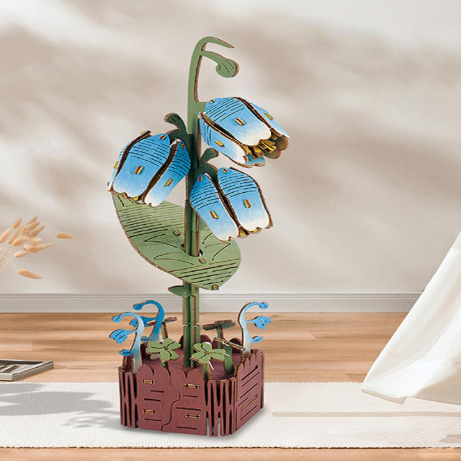 3D Wooden Flower Puzzle Kit for Adults DIY Botanical Bouquet Building Set Wood Sunflower/Rose Floral Craft Kit for Stress Relief Mother's Day Housewarming Gifts