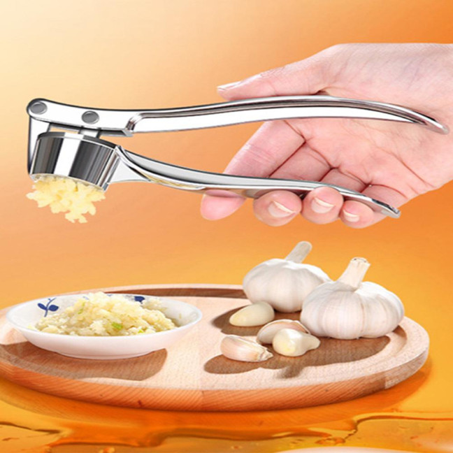 Garlic Press Stainless Steel Garlic Mincer Manual Garlic Crusher Effortless Chopping Tool for Garlic Ginger Nuts 