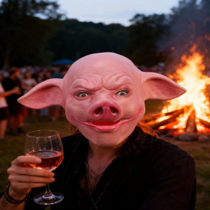 Halloween Horror Pig Head Mask Realistic Bad Face Mask Role-playing Scary Pig Head Costume Party Cosplay Props 