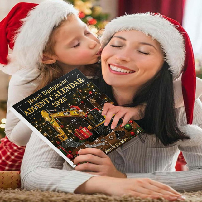 Excavator Advent Calendar 2026 24 Days of Excavator Vehicles Education Fun Christmas Pendant Holiday Countdown Gift