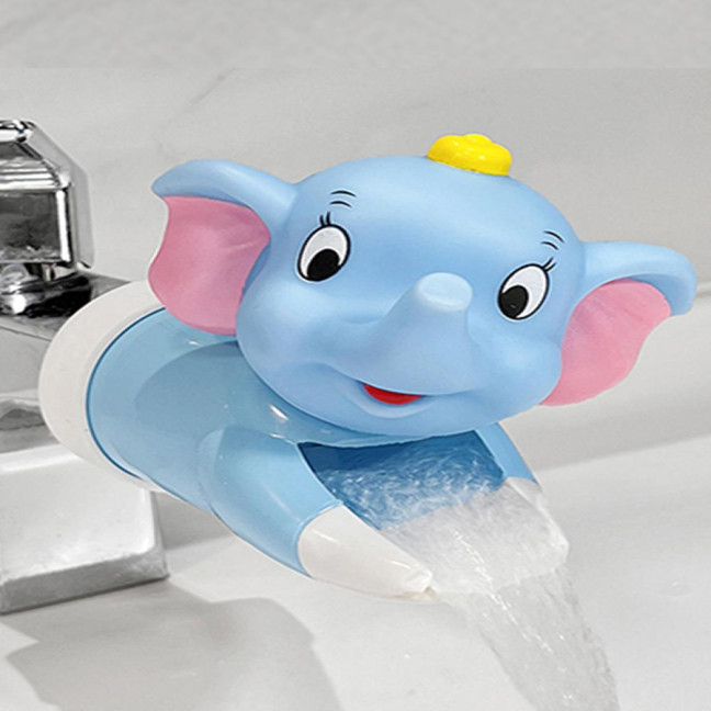 Kids Faucet Extender Cartoon Duck Shark Elephant Shape Splash-proof Faucet Extender Bathroom Gadget 
