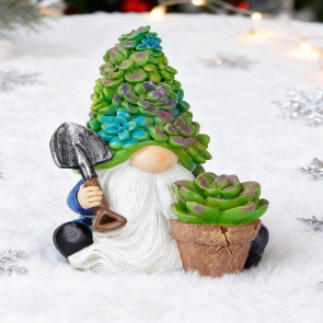 Succulents Hat Gnome Statue Flowerpot Gardening Dwarf Figurine Scuplture Indoor Outdoor Garden Home Office Decoration Ornament 