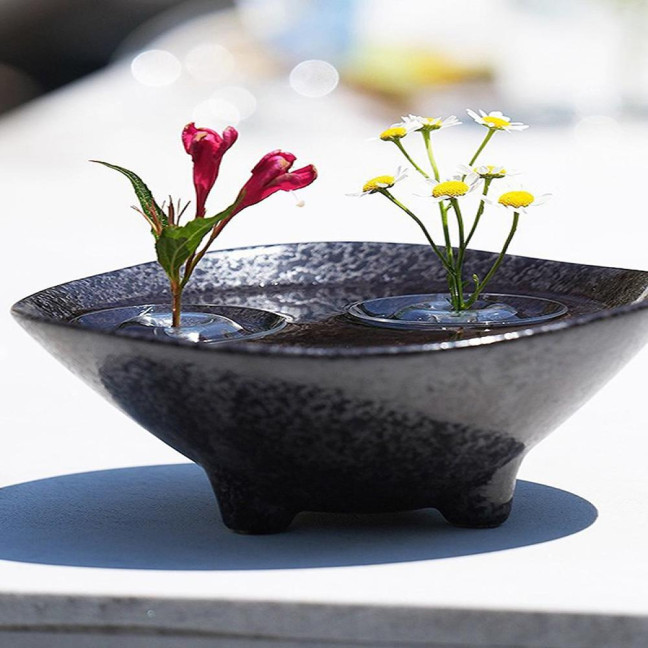 Floating Floral Arrangement Holder Clear Floating Flower Bowl Stem Holder Floating Mini Vase for Bowls Fish Tanks Dining Table Centerpiece