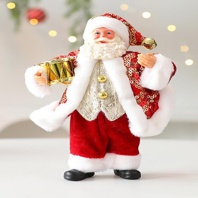 Christmas Santa Claus Doll Decoration Handcrafted Home Office Xmas Tree Santa Figurine Hanging Ornament Holiday Party Pendant 